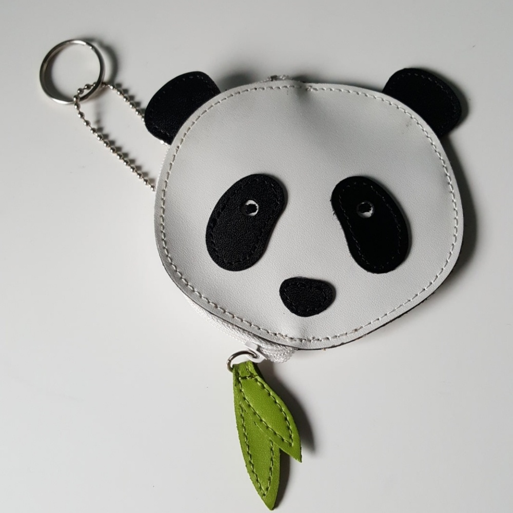 Vintage 90's Rolf's Leather Panda Bear Coin Bag - Picture 1 of 2